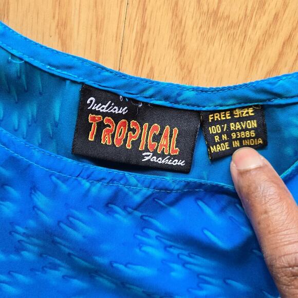 Indian Tropical Vintage Beach Wrap Maxi Dress Free Size Boho Hawaiian Vacation - Picture 7 of 11